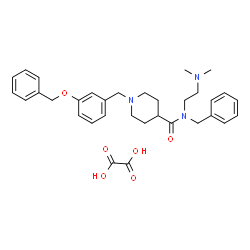 ChemSpider 2D Image | N-Benzyl-1-[3-(benzyloxy)benzyl]-N-[2-(dimethylamino)ethyl]-4-piperidinecarboxamide ethanedioate (1:1) | C33H41N3O6