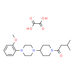 ChemSpider 2D Image | 1-{4-[4-(2-Methoxyphenyl)-1-piperazinyl]-1-piperidinyl}-3-methyl-1-butanone ethanedioate (1:1) | C23H35N3O6