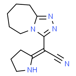 ChemSpider 2D Image | (2E)-2-Pyrrolidinylidene(6,7,8,9-tetrahydro-5H-[1,2,4]triazolo[4,3-a]azepin-3-yl)acetonitrile | C13H17N5