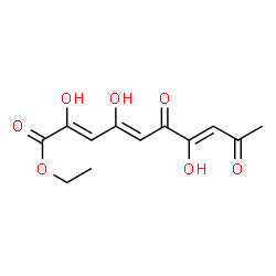 ChemSpider 2D Image | Ethyl (2Z,4Z,7Z)-2,4,7-trihydroxy-6,9-dioxo-2,4,7-decatrienoate | C12H14O7