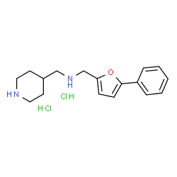 ChemSpider 2D Image | 1-(5-Phenyl-2-furyl)-N-(4-piperidinylmethyl)methanamine dihydrochloride | C17H24Cl2N2O
