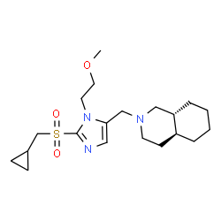 ChemSpider 2D Image | (4aS,8aR)-2-({2-[(Cyclopropylmethyl)sulfonyl]-1-(2-methoxyethyl)-1H-imidazol-5-yl}methyl)decahydroisoquinoline | C20H33N3O3S