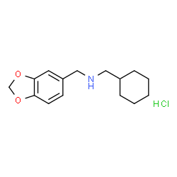 ChemSpider 2D Image | 1-(1,3-Benzodioxol-5-yl)-N-(cyclohexylmethyl)methanamine hydrochloride (1:1) | C15H22ClNO2