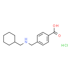 ChemSpider 2D Image | 4-{[(Cyclohexylmethyl)amino]methyl}benzoic acid hydrochloride (1:1) | C15H22ClNO2