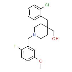 ChemSpider 2D Image | [4-(2-Chlorobenzyl)-1-(2-fluoro-5-methoxybenzyl)-4-piperidinyl]methanol | C21H25ClFNO2