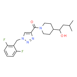 ChemSpider 2D Image | [1-(2,6-Difluorobenzyl)-1H-1,2,3-triazol-4-yl][4-(1-hydroxy-3-methylbutyl)-1-piperidinyl]methanone | C20H26F2N4O2