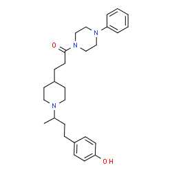 ChemSpider 2D Image | 3-{1-[4-(4-Hydroxyphenyl)-2-butanyl]-4-piperidinyl}-1-(4-phenyl-1-piperazinyl)-1-propanone | C28H39N3O2