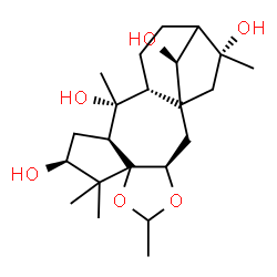 ChemSpider 2D Image | (3R,9S,11S,12R,13R,17R,19S)-5,8,8,12,17-Pentamethyl-4,6-dioxapentacyclo[14.2.1.0~1,13~.0~3,7~.0~7,11~]nonadecane-9,12,17,19-tetrol | C22H36O6