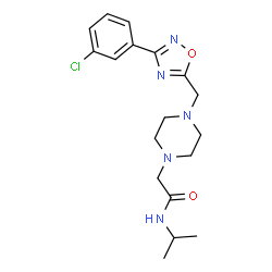 ChemSpider 2D Image | 2-(4-{[3-(3-Chlorophenyl)-1,2,4-oxadiazol-5-yl]methyl}-1-piperazinyl)-N-isopropylacetamide | C18H24ClN5O2