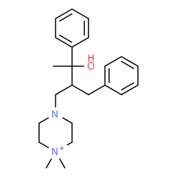 ChemSpider 2D Image | 4-(2-Benzyl-3-hydroxy-3-phenylbutyl)-1,1-dimethylpiperazin-1-ium | C23H33N2O