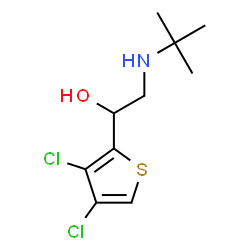 ChemSpider 2D Image | 1-(3,4-Dichloro-2-thienyl)-2-[(2-methyl-2-propanyl)amino]ethanol | C10H15Cl2NOS
