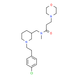 ChemSpider 2D Image | N-({1-[2-(4-Chlorophenyl)ethyl]-3-piperidinyl}methyl)-N-methyl-3-(4-morpholinyl)propanamide | C22H34ClN3O2