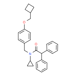 ChemSpider 2D Image | N-[4-(Cyclobutylmethoxy)benzyl]-N-cyclopropyl-2,2-diphenylacetamide | C29H31NO2