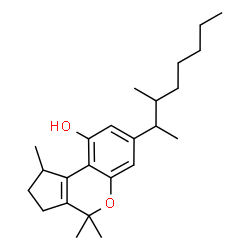 ChemSpider 2D Image | 1,4,4-Trimethyl-7-(3-methyl-2-octanyl)-1,2,3,4-tetrahydrocyclopenta[c]chromen-9-ol | C24H36O2