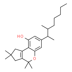 ChemSpider 2D Image | 2,2,4,4-Tetramethyl-7-(3-methyl-2-octanyl)-1,2,3,4-tetrahydrocyclopenta[c]chromen-9-ol | C25H38O2