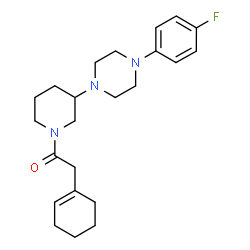 ChemSpider 2D Image | 2-(1-Cyclohexen-1-yl)-1-{3-[4-(4-fluorophenyl)-1-piperazinyl]-1-piperidinyl}ethanone | C23H32FN3O
