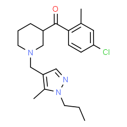 ChemSpider 2D Image | (4-Chloro-2-methylphenyl){1-[(5-methyl-1-propyl-1H-pyrazol-4-yl)methyl]-3-piperidinyl}methanone | C21H28ClN3O