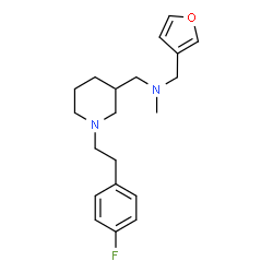 ChemSpider 2D Image | 1-{1-[2-(4-Fluorophenyl)ethyl]-3-piperidinyl}-N-(3-furylmethyl)-N-methylmethanamine | C20H27FN2O