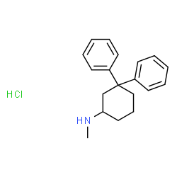 ChemSpider 2D Image | N-Methyl-3,3-diphenylcyclohexanamine hydrochloride (1:1) | C19H24ClN