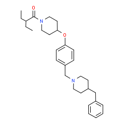 ChemSpider 2D Image | 1-(4-{4-[(4-Benzyl-1-piperidinyl)methyl]phenoxy}-1-piperidinyl)-2-ethyl-1-butanone | C30H42N2O2