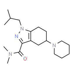 ChemSpider 2D Image | 1-Isobutyl-N,N-dimethyl-5-(1-piperidinyl)-4,5,6,7-tetrahydro-1H-indazole-3-carboxamide | C19H32N4O
