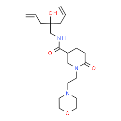 ChemSpider 2D Image | N-(2-Allyl-2-hydroxy-4-penten-1-yl)-1-[2-(4-morpholinyl)ethyl]-6-oxo-3-piperidinecarboxamide | C20H33N3O4