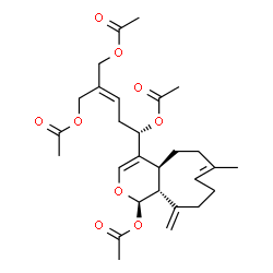 ChemSpider 2D Image | 16,17-diacetoxy-9,13-deacetoxyxenicin 4 | C28H38O9