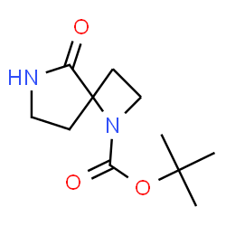 ChemSpider 2D Image | tert-Butyl-5-oxo-1,6-diazaspiro[3.4]octan-1-carboxylat | C11H18N2O3