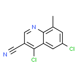 ChemSpider 2D Image | 4,6-Dichlor-8-methylchinolin-3-carbonitril | C11H6Cl2N2