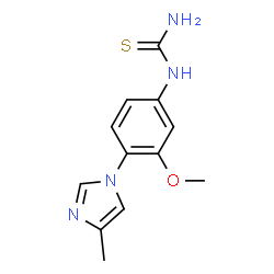ChemSpider 2D Image | 1-(3-methoxy-4-(4-methyl-1H-imidazol-1-yl)phenyl)thiourea | C12H14N4OS