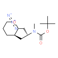ChemSpider 2D Image | tert-Butyl-{(2S)-1-azido-3-[(3R)-tetrahydro-2H-pyran-3-yl]propan-2-yl}methylcarbamat | C14H26N4O3