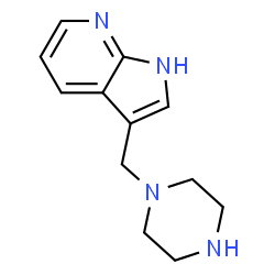 ChemSpider 2D Image | 3-(1-Piperazinylmethyl)-1H-pyrrolo[2,3-b]pyridine | C12H16N4