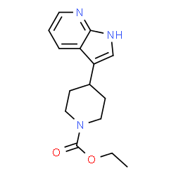 ChemSpider 2D Image | Ethyl-4-(1H-pyrrolo[2,3-b]pyridin-3-yl)piperidin-1-carboxylat | C15H19N3O2