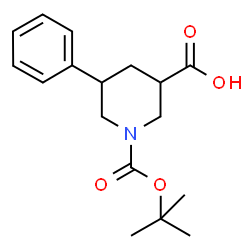ChemSpider 2D Image | 1-tert-butoxycarbonyl-5-phenylpiperidine-3-carboxylic acid | C17H23NO4