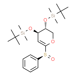 ChemSpider 2D Image | 1,5-Anhydro-2-deoxy-3,4-bis-O-[dimethyl(2-methyl-2-propanyl)silyl]-1-[(S)-phenylsulfinyl]-D-threo-pent-1-enitol | C23H40O4SSi2