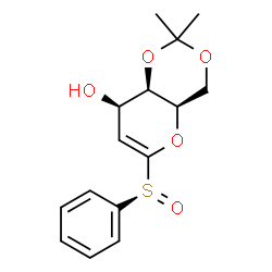 ChemSpider 2D Image | 2,6-Anhydro-5-deoxy-1,3-O-isopropylidene-6-[(S)-phenylsulfinyl]-D-arabino-hex-5-enitol | C15H18O5S