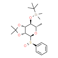 ChemSpider 2D Image | (1S)-1,5-Anhydro-6-deoxy-4-O-[dimethyl(2-methyl-2-propanyl)silyl]-2,3-O-isopropylidene-1-[(R)-phenylsulfinyl]-L-mannitol | C21H34O5SSi