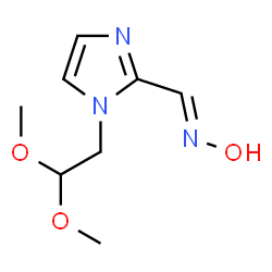 ChemSpider 2D Image | (E)-1-[1-(2,2-Dimethoxyethyl)-1H-imidazol-2-yl]-N-hydroxymethanimine | C8H13N3O3
