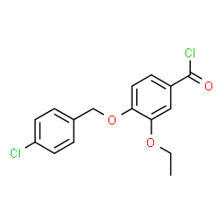 ChemSpider 2D Image | 4-[(4-Chlorobenzyl)oxy]-3-ethoxybenzoyl chloride | C16H14Cl2O3