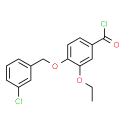 ChemSpider 2D Image | 4-[(3-Chlorobenzyl)oxy]-3-ethoxybenzoyl chloride | C16H14Cl2O3