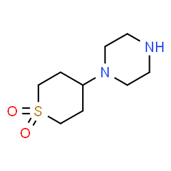 ChemSpider 2D Image | 1-(1,1-Dioxidotetrahydro-2H-thiopyran-4-yl)piperazine | C9H18N2O2S