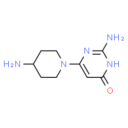 ChemSpider 2D Image | 2-Amino-6-(4-amino-1-piperidinyl)-4(1H)-pyrimidinone | C9H15N5O