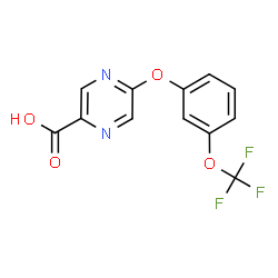 ChemSpider 2D Image | 5-[3-(Trifluoromethoxy)phenoxy]-2-pyrazinecarboxylic acid | C12H7F3N2O4