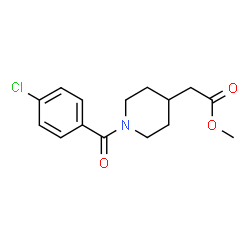 ChemSpider 2D Image | Methyl [1-(4-chlorobenzoyl)-4-piperidinyl]acetate | C15H18ClNO3