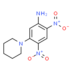 ChemSpider 2D Image | 2,4-Dinitro-5-(1-piperidinyl)aniline | C11H14N4O4