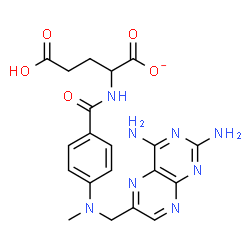 ChemSpider 2D Image | 4-Carboxy-2-[(4-{[(2,4-diamino-6-pteridinyl)methyl](methyl)amino}benzoyl)amino]butanoate | C20H21N8O5