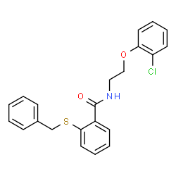 ChemSpider 2D Image | 2-(Benzylsulfanyl)-N-[2-(2-chlorophenoxy)ethyl]benzamide | C22H20ClNO2S