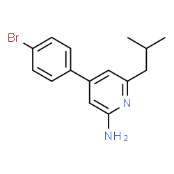 ChemSpider 2D Image | 4-(4-bromophenyl)-6-(2-methylpropyl)pyridin-2-amine | C15H17BrN2
