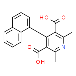ChemSpider 2D Image | 2,6-Dimethyl-4-(1-naphthyl)-3,5-pyridinedicarboxylic acid | C19H15NO4