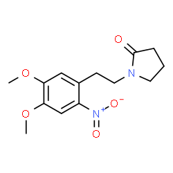 ChemSpider 2D Image | 1-[2-(4,5-Dimethoxy-2-nitrophenyl)ethyl]-2-pyrrolidinone | C14H18N2O5